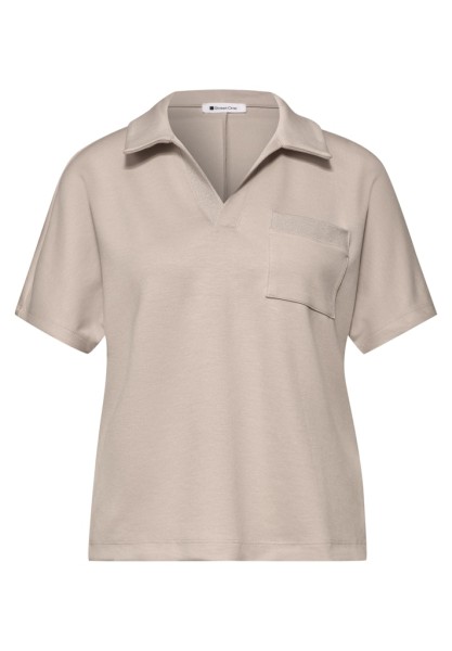 Kurzarm Poloshirt mit Glitzer