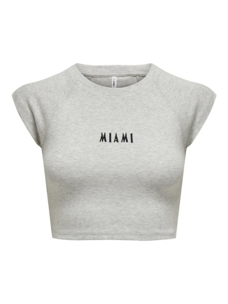 ONLMARI S/S RIB PRINT TOP BOX JRS