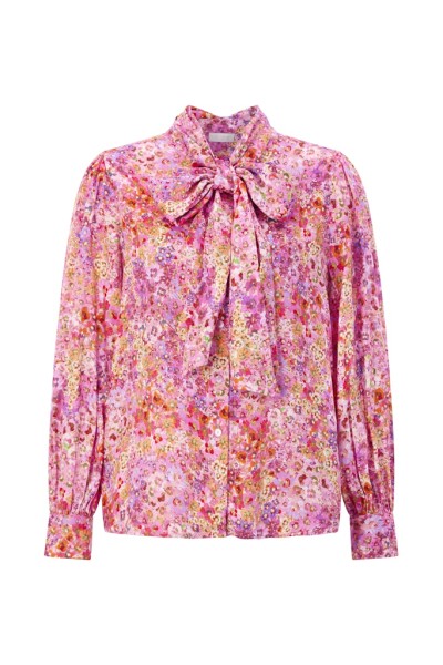Printed Blouse with Bow