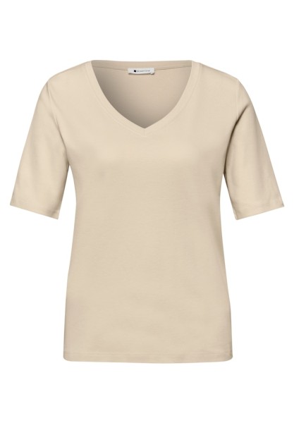 Basic T-Shirt mit V-Neck in Unifarbe