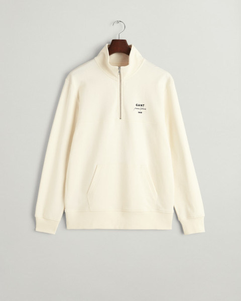 GANT Script Graphic Sweatshirt mit halblangem Reißverschluss
