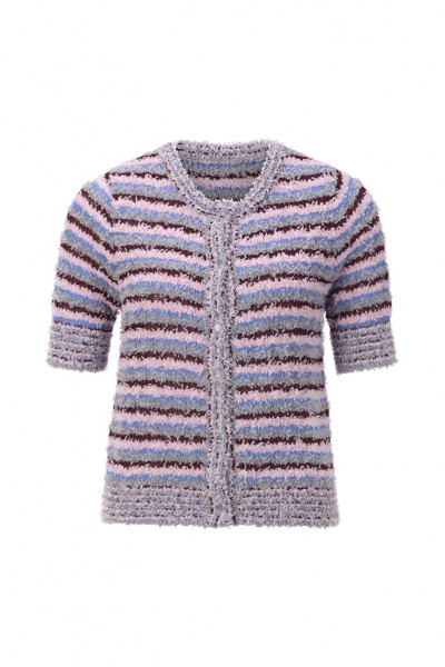 Striped Effect Yarn Cardigan