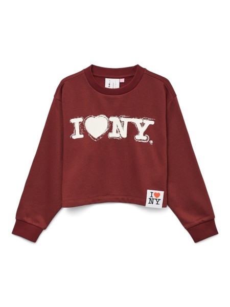 VMNEWYORK RED LS SHORT SWEAT JRS GIRL