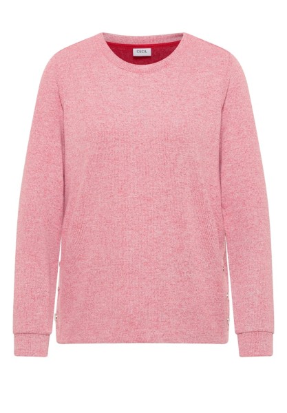 Melange Shirt mit Knöpfen