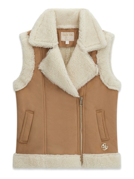SUEDE VEST W/INNER SHERPA