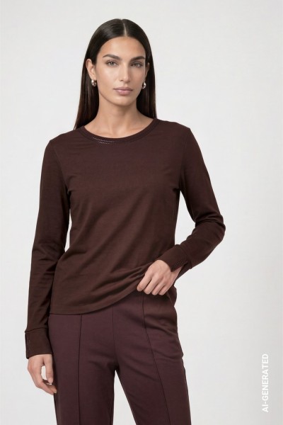 Langarmshirt mit Strassdetails