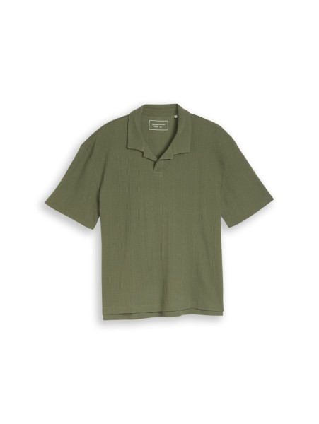 Relaxed Fit Poloshirt mit Waffelstruktur