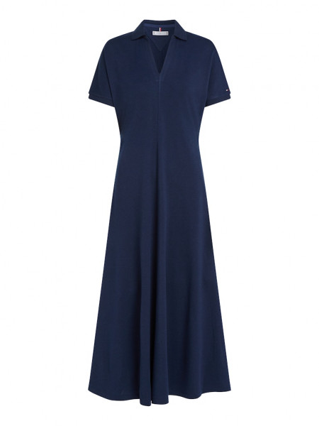 LYOCELL OPEN-NK MIDI DRESS
