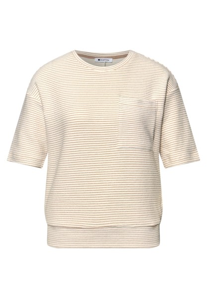Kurzarmshirt mit Strukturstreifen