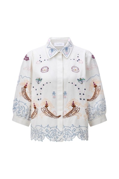 Embroidery Linen Mix Blouse
