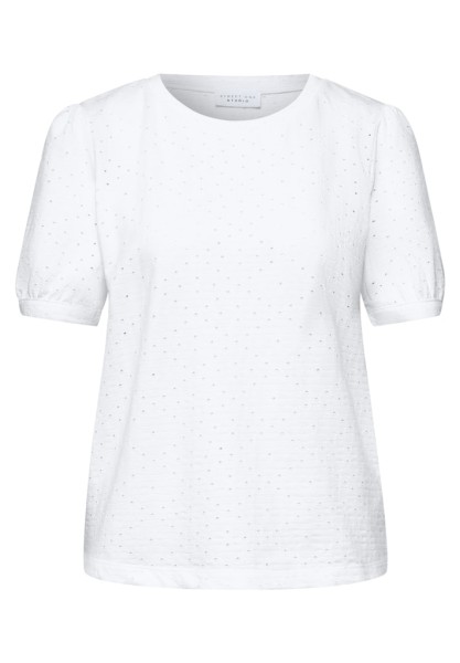 T-Shirt aus Spitze mit Rundhals