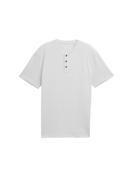 Henley T-Shirt in Waffelstruktur