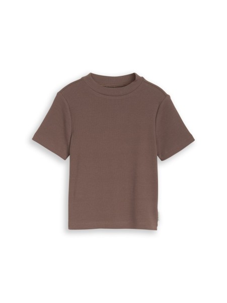 Cropped T-Shirt mit Rippstruktur