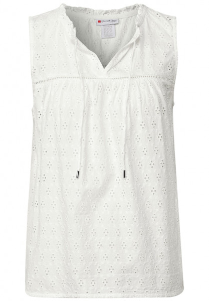 Ärmellose Stickmuster Bluse