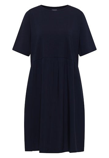 Knielanges Kleid mit Strukturmix