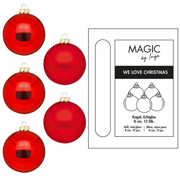 Weihanchtskugeln "Rot", 12 tlg.8cm