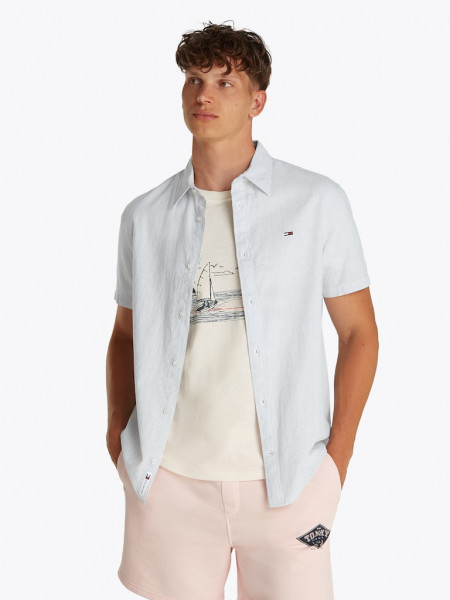 TJM REG LINEN BLEND STP SS SHIRT