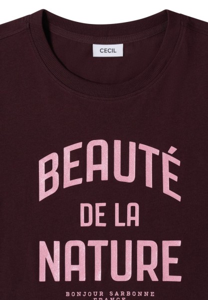 T-Shirt mit Rundhals und Wording
