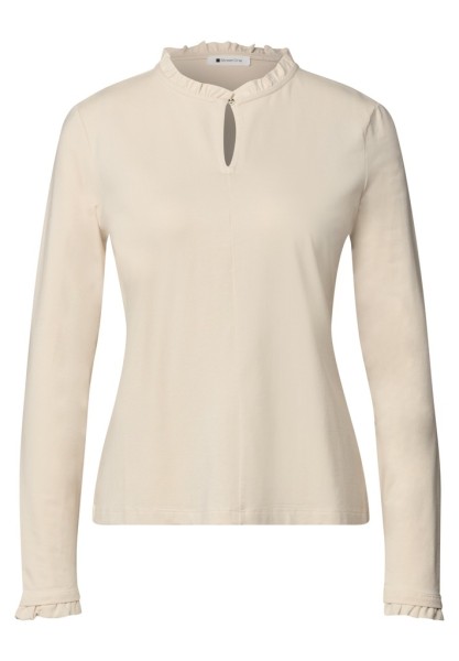 Basic Shirt mit Rüschen und Cut-Out-Detail