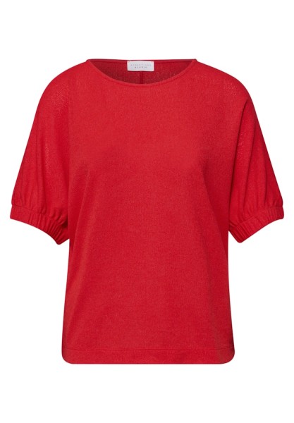 T-Shirt mit Rundhals und Raffung