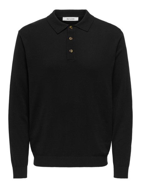 ONSLOUI REG 12 LS MEL POLO KNIT NOOS