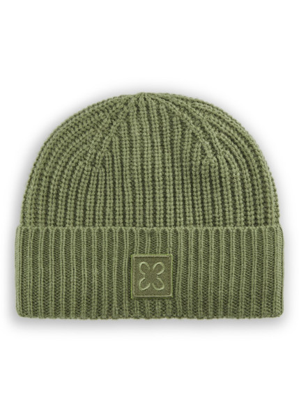 Mütze in weicher Wollmischung aus Rippenstrick