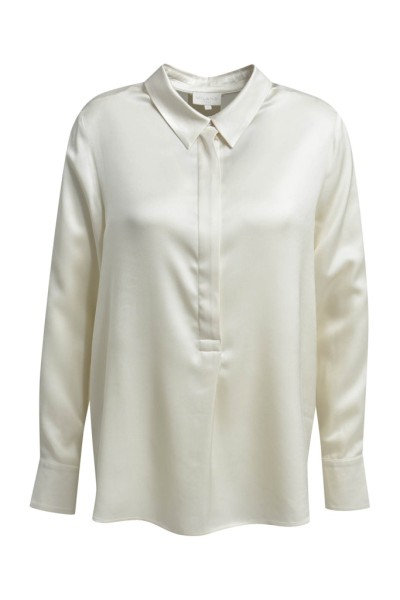 blouse w/ collar half placket 1/1 sleeve