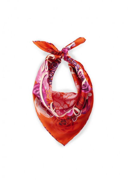 Premium Nickituch aus edler Seide mit Blumenmuster