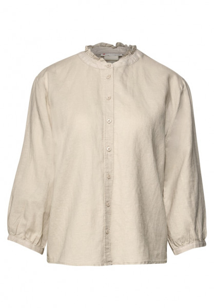 Leinenmix Bluse mit Rüschen