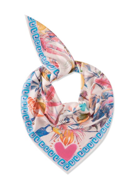 Premium Dreieckstuch aus reiner Seide mit Mustermix