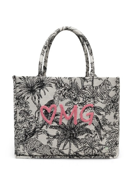 Shopper mit Dschungel-Print und OMG-Stickerei