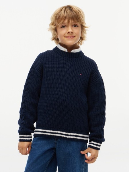 PLACED SLEEVE CABLE SWEATER