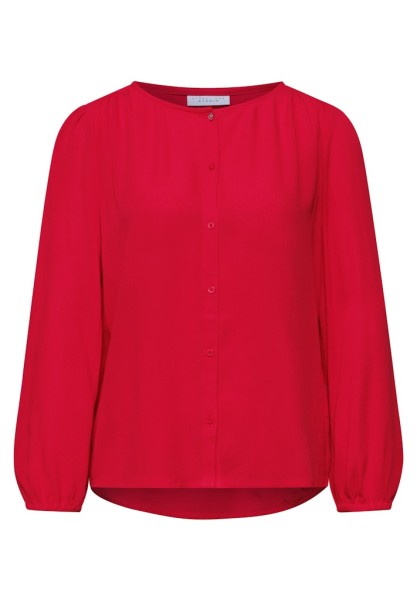 3/4-Arm Bluse mit Rundhals und Knöpfen