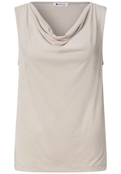 Silk-Look Top mit Wasserfall-Ausschnitt