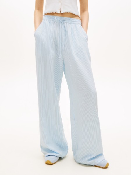 Loose Linen Blend Drawstring Trousers