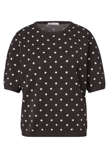 Kurzarm Pullover mit Rundhals und Muster