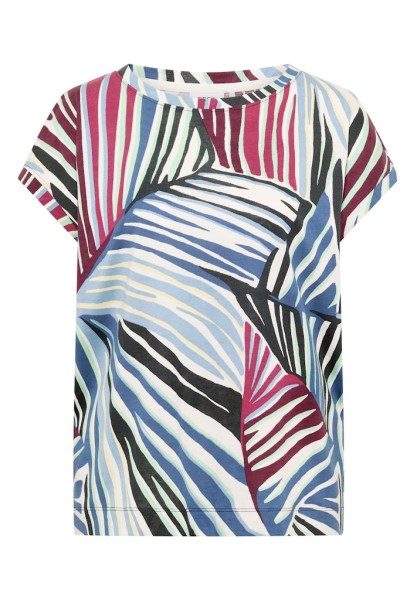 T-Shirt mit Boatneck und Grafikprint