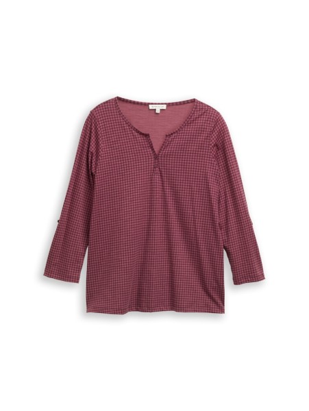 Plus Size - Henley Blusenshirt mit Muster
