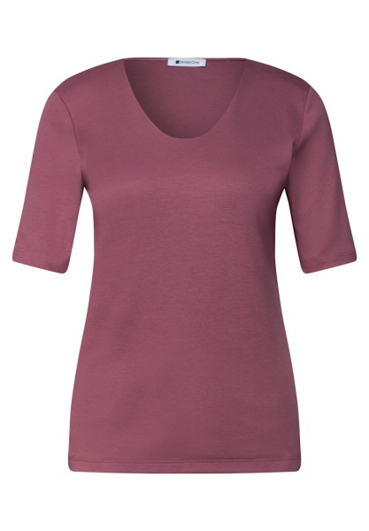 Basic T-Shirt mit V-Neck in Unifarbe