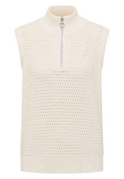 Weste im Crochet-Look mit Zipper