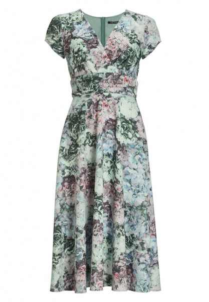 Cocktailkleid aus floral bedrucktem Scuba