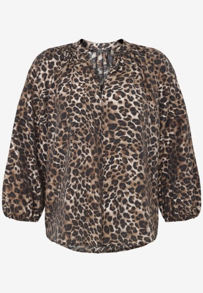 Schlupfbluse mit Leoprint