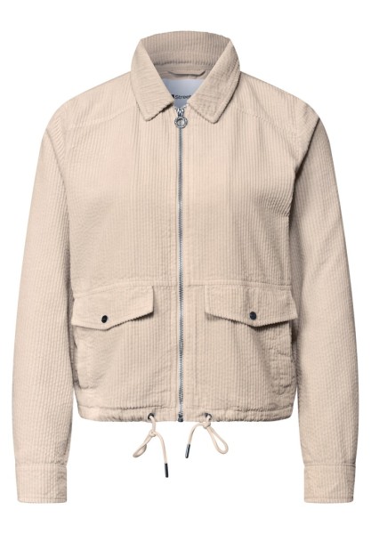 Cordjacke mit Hemdkragen und Zipper