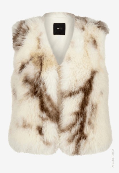 Kunstfell-Weste mit Animalprint