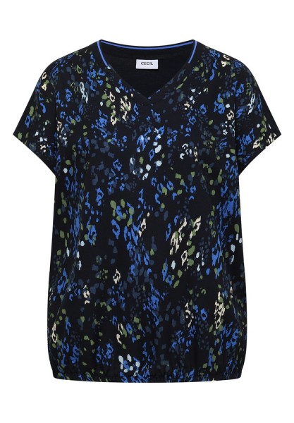 Kurzarm Blusenshirt mit Strukturmix
