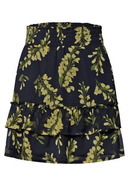 Knielanger Chiffon-Rock mit Print