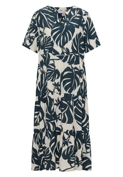 Midikleid mit Split Neck und Print