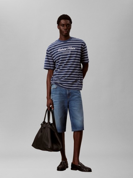 All-Over Stripe Pique T-Shirt