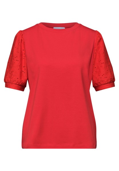 T-Shirt mit Rundhals und Spitzenärmeln