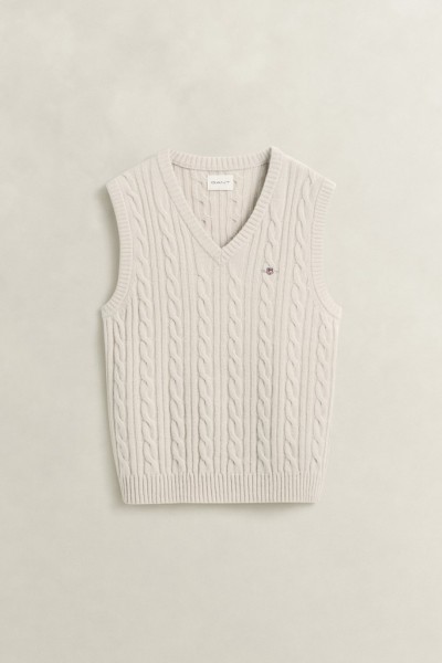 Zopfstrick Pullunder aus Lambswool